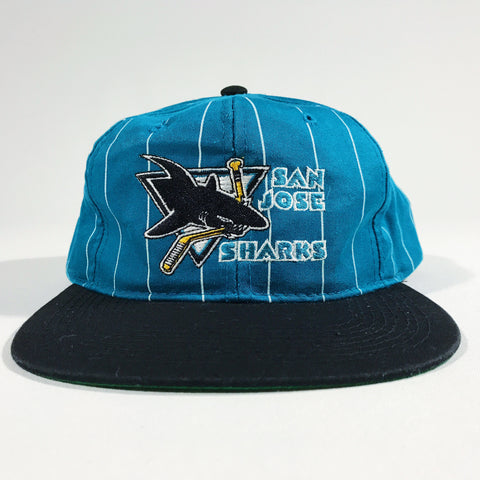 Vintage NHL San Jose Sharks Starter Pinstripe Twill Snapback Hat. – Three  Peat Vintage