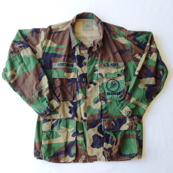 Navy SeaBees Woodland Camo Button-Up