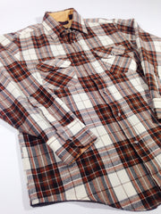 Brown Plaid Flannel Button-Up