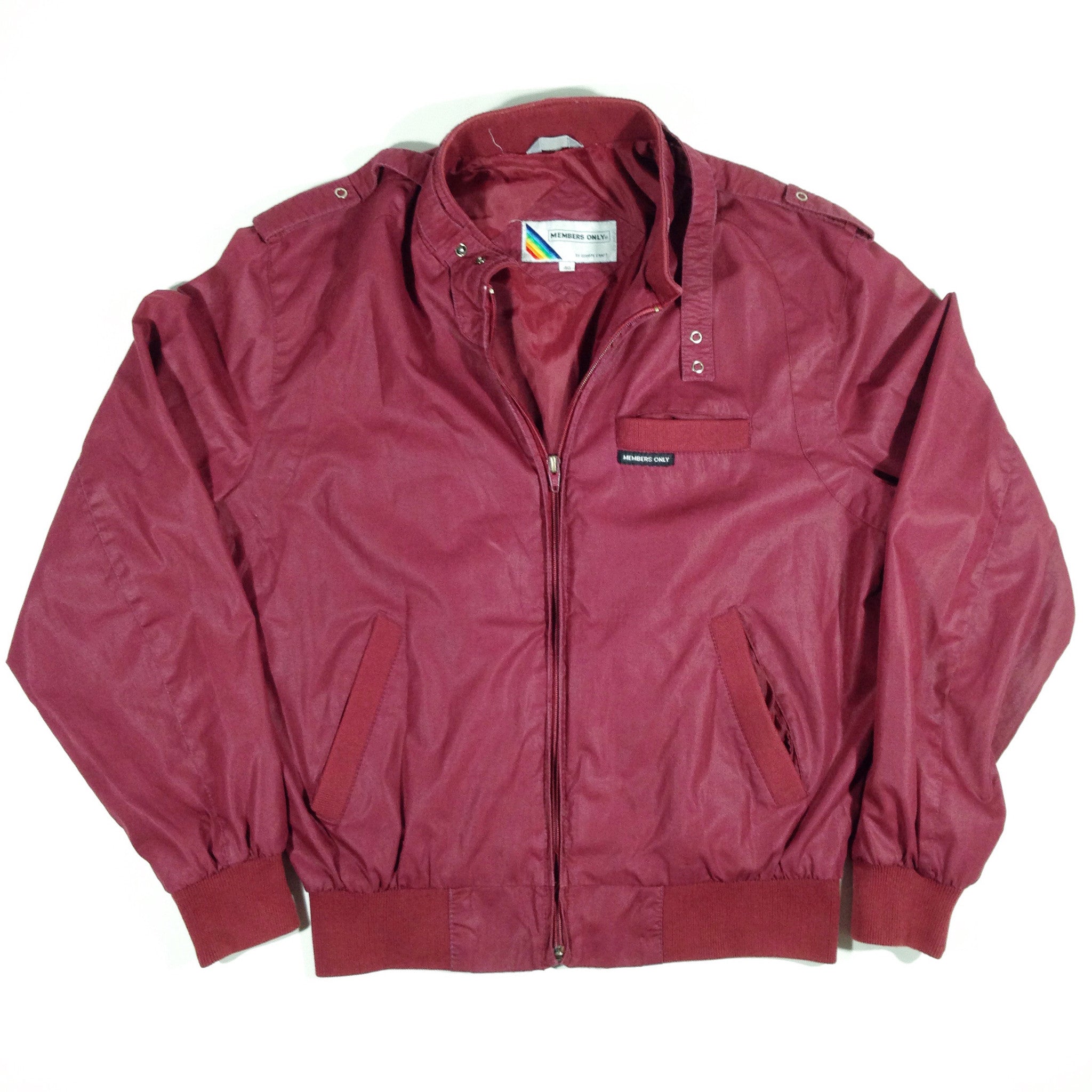 Members Only Clubhouse Jacket Maroon Red Bomber Full … - Gem