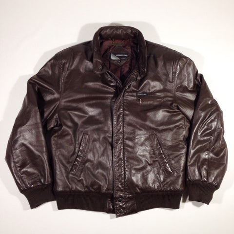 Members Only Leather Bomber Jacket